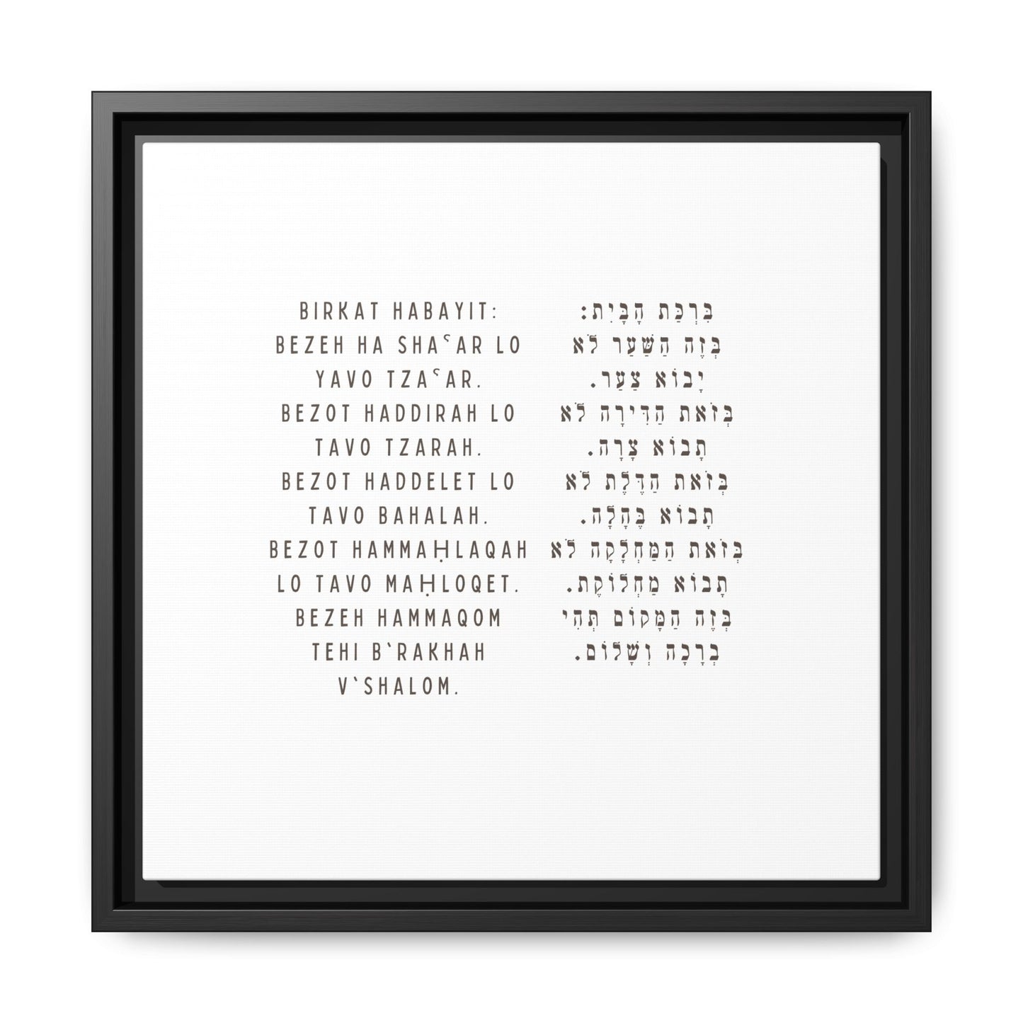 Framed Birchat HaBayit - Jewish Home Blessing Wall Art