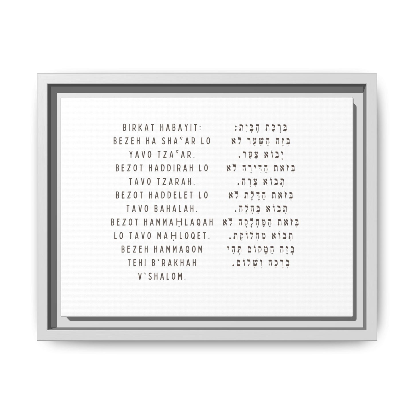 Framed Birchat HaBayit - Jewish Home Blessing Wall Art