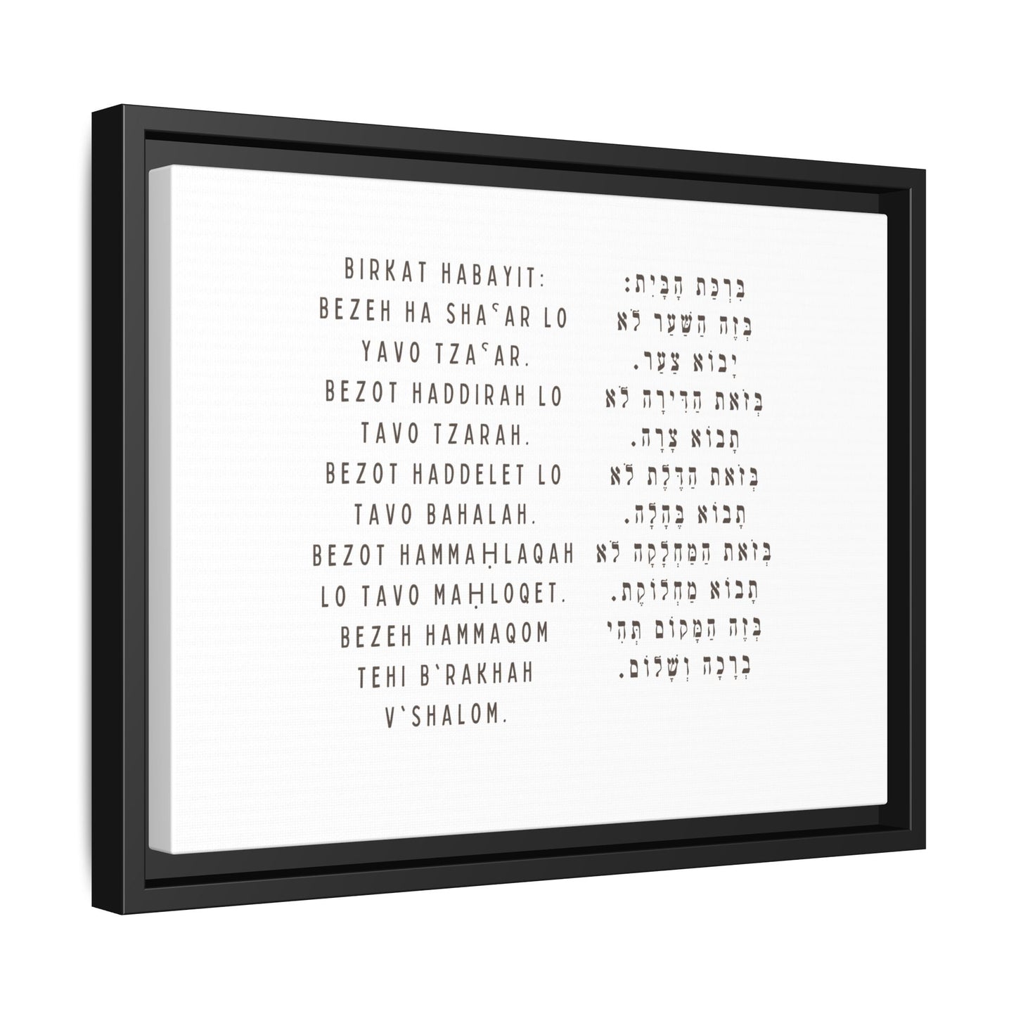 Framed Birchat HaBayit - Jewish Home Blessing Wall Art