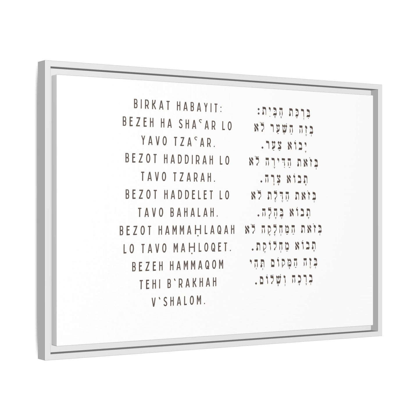 Framed Birchat HaBayit - Jewish Home Blessing Wall Art