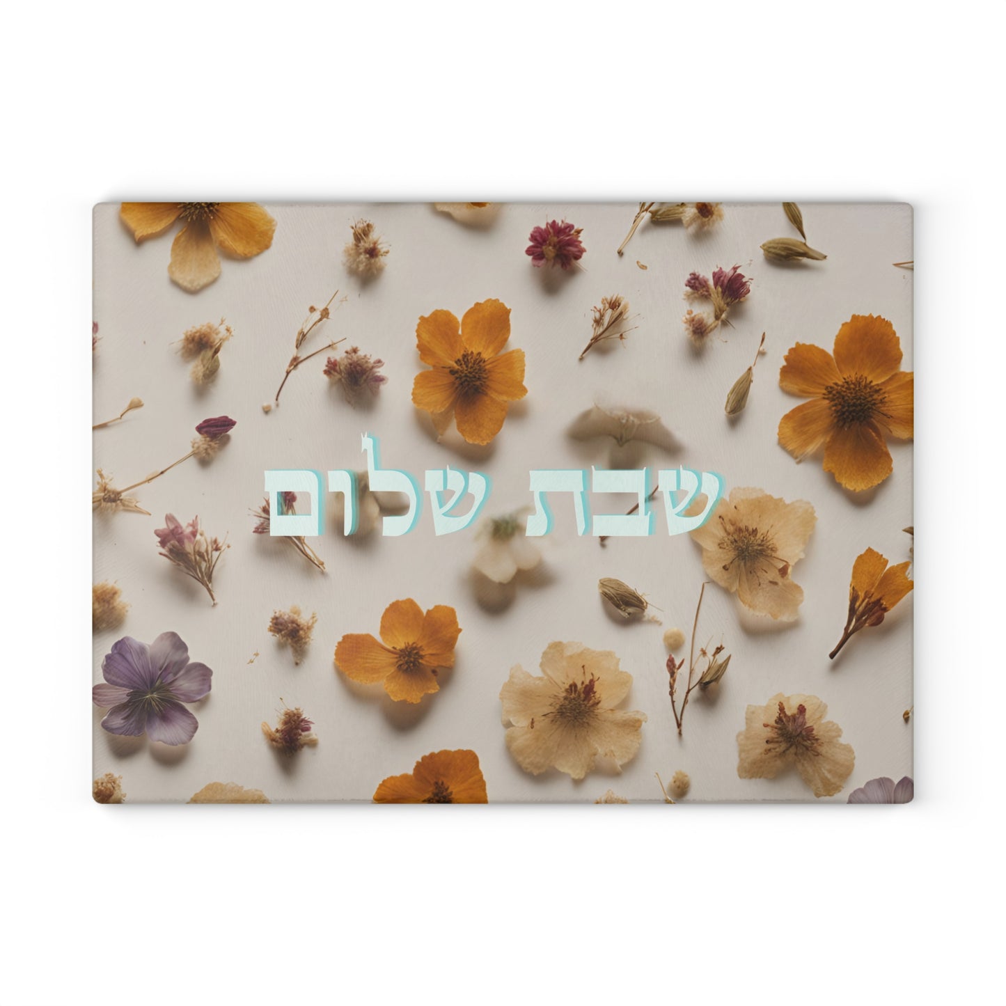 Shabbat Shalom Glass Cutting Board