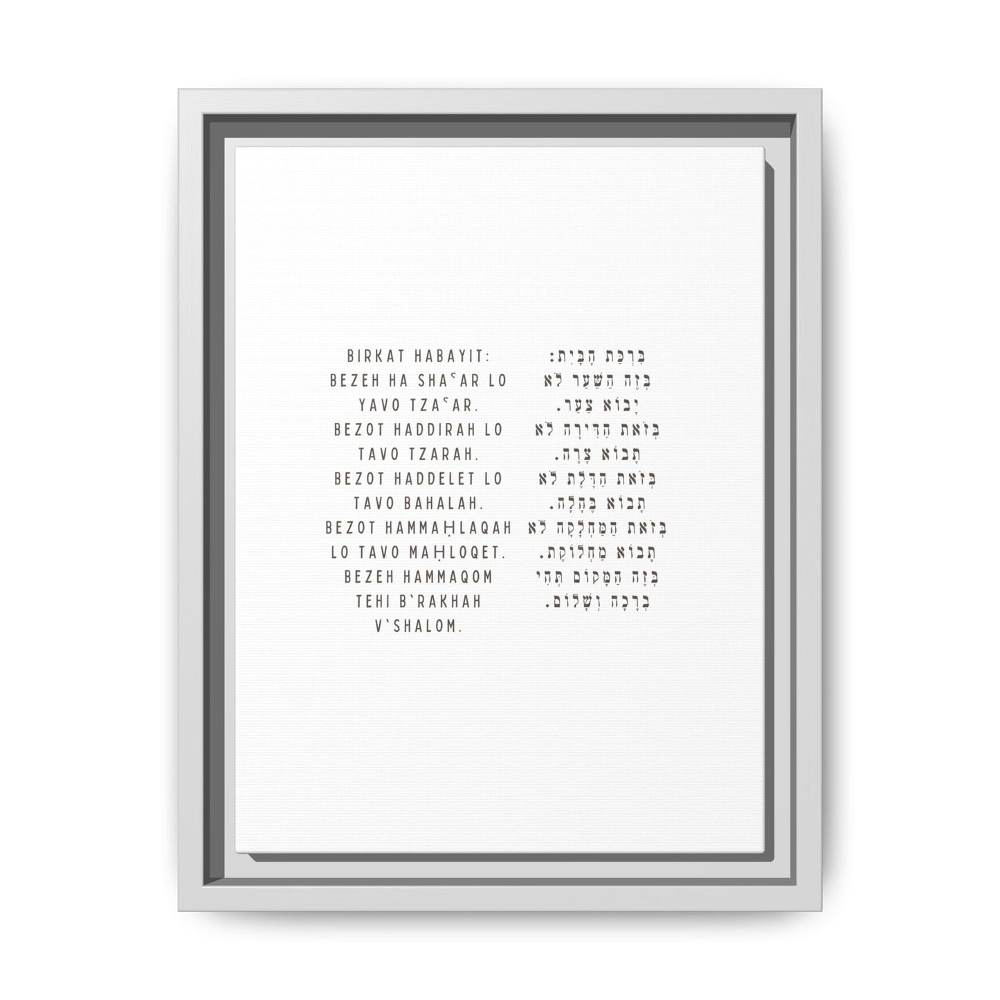 Framed Birchat HaBayit - Jewish Home Blessing Wall Art