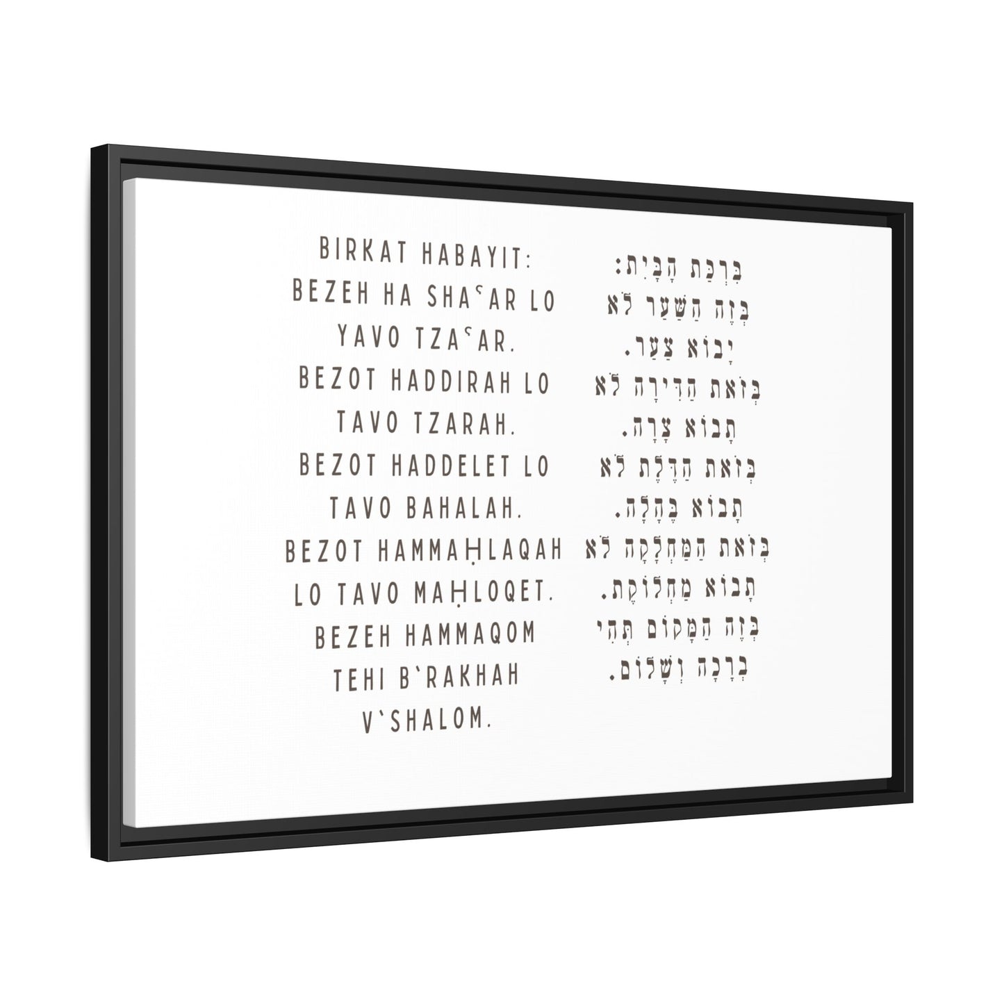 Framed Birchat HaBayit - Jewish Home Blessing Wall Art