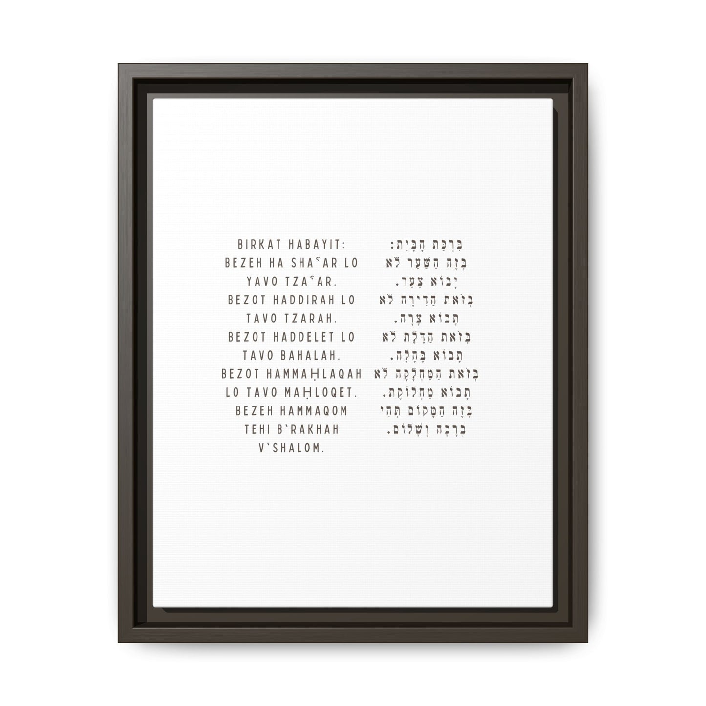 Framed Birchat HaBayit - Jewish Home Blessing Wall Art