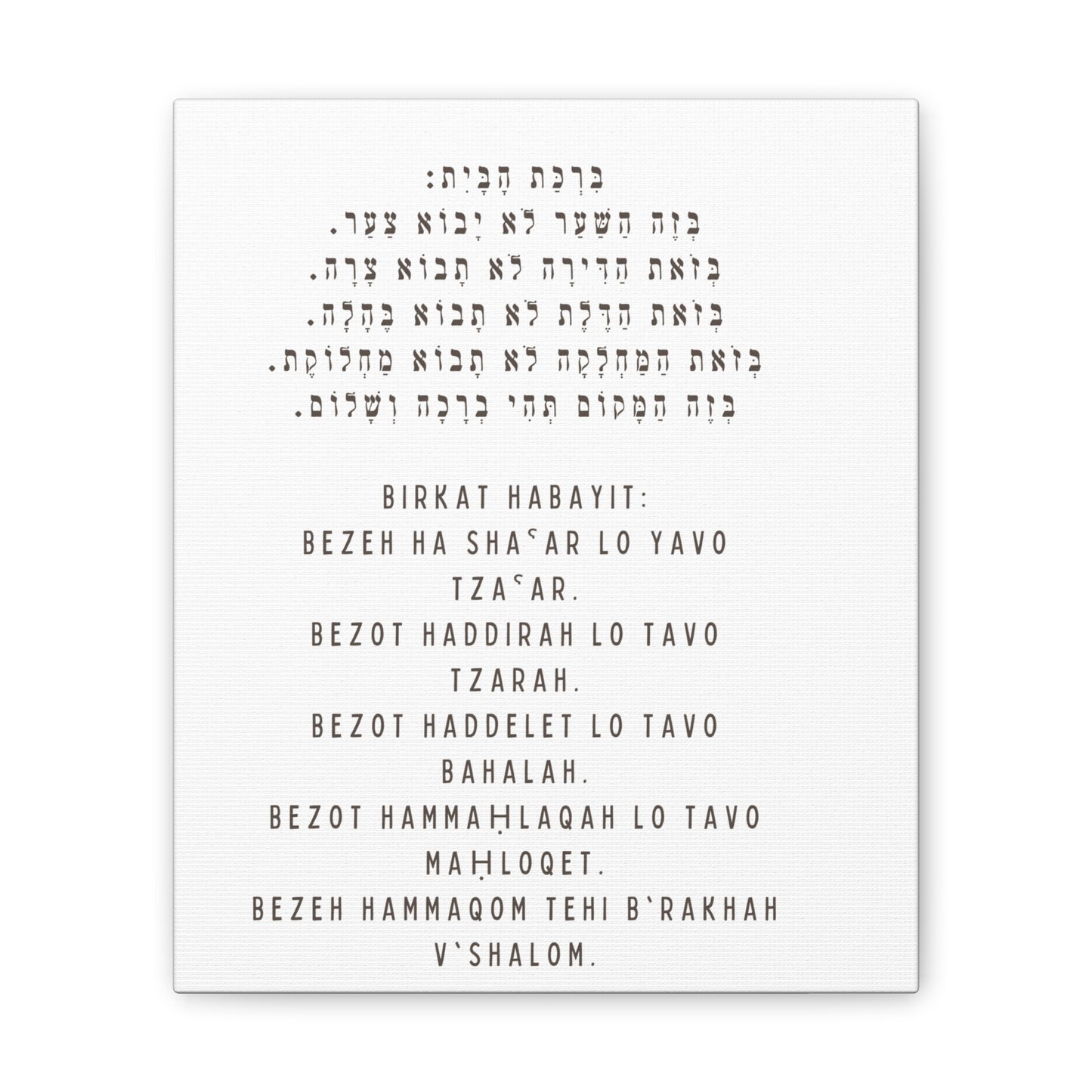 Birchat HaBayit Canvas Print - Jewish Home Blessing