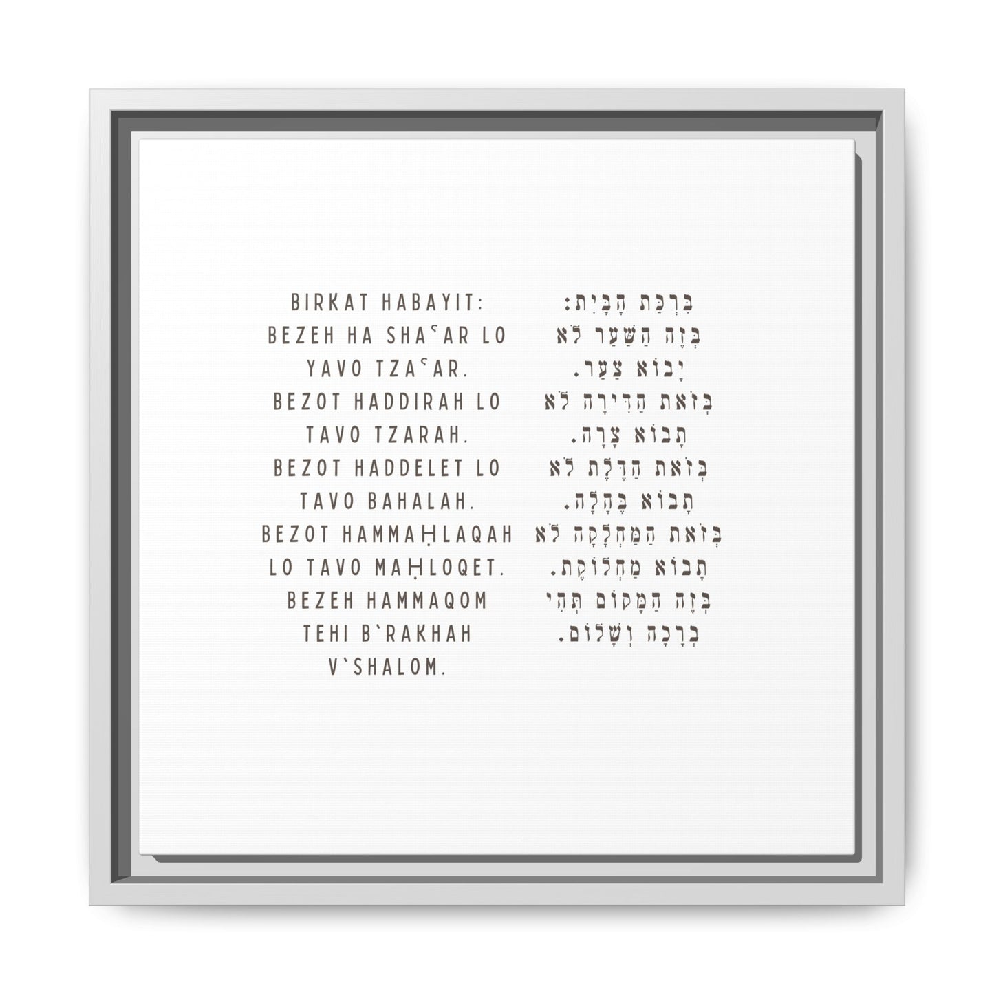 Framed Birchat HaBayit - Jewish Home Blessing Wall Art