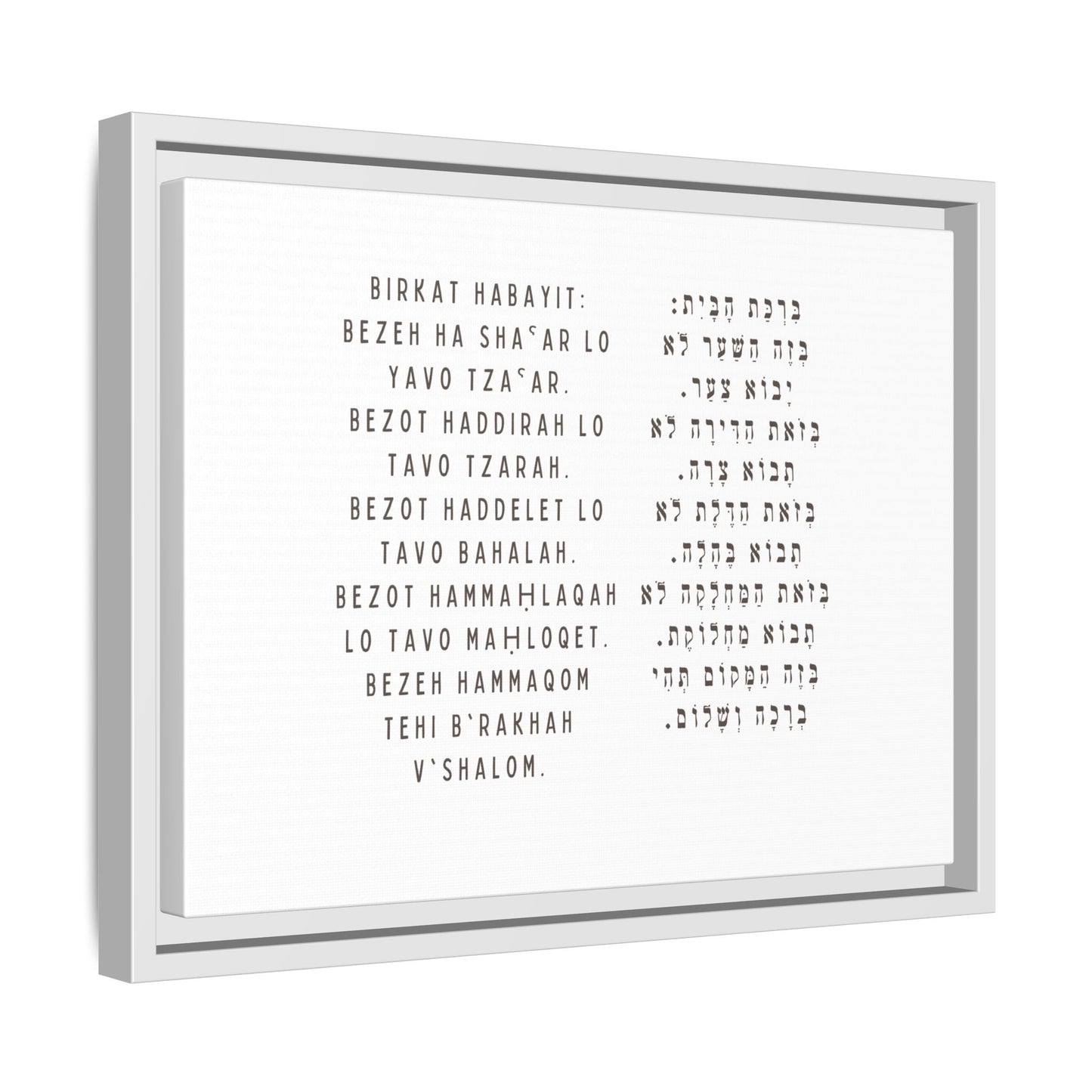 Framed Birchat HaBayit - Jewish Home Blessing Wall Art