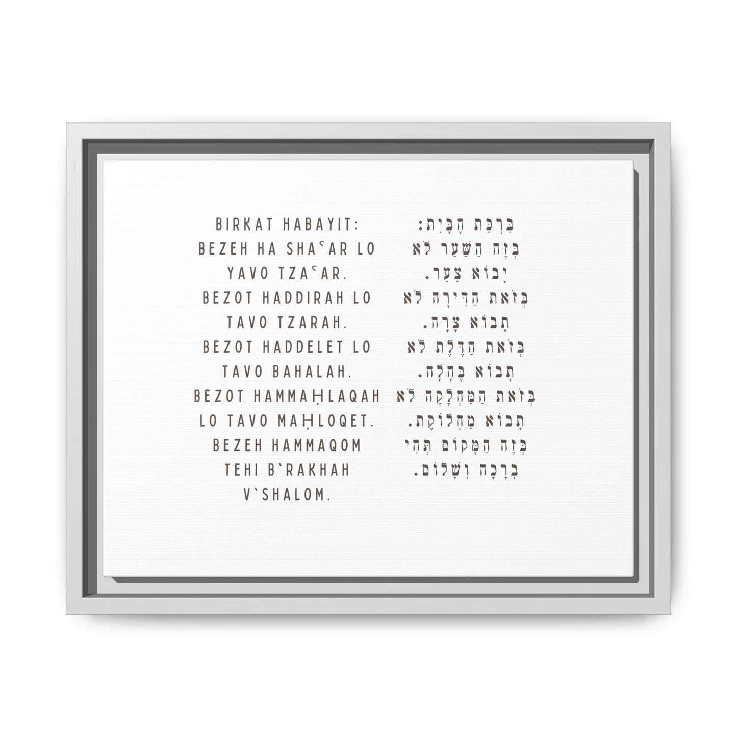 Framed Birchat HaBayit - Jewish Home Blessing Wall Art