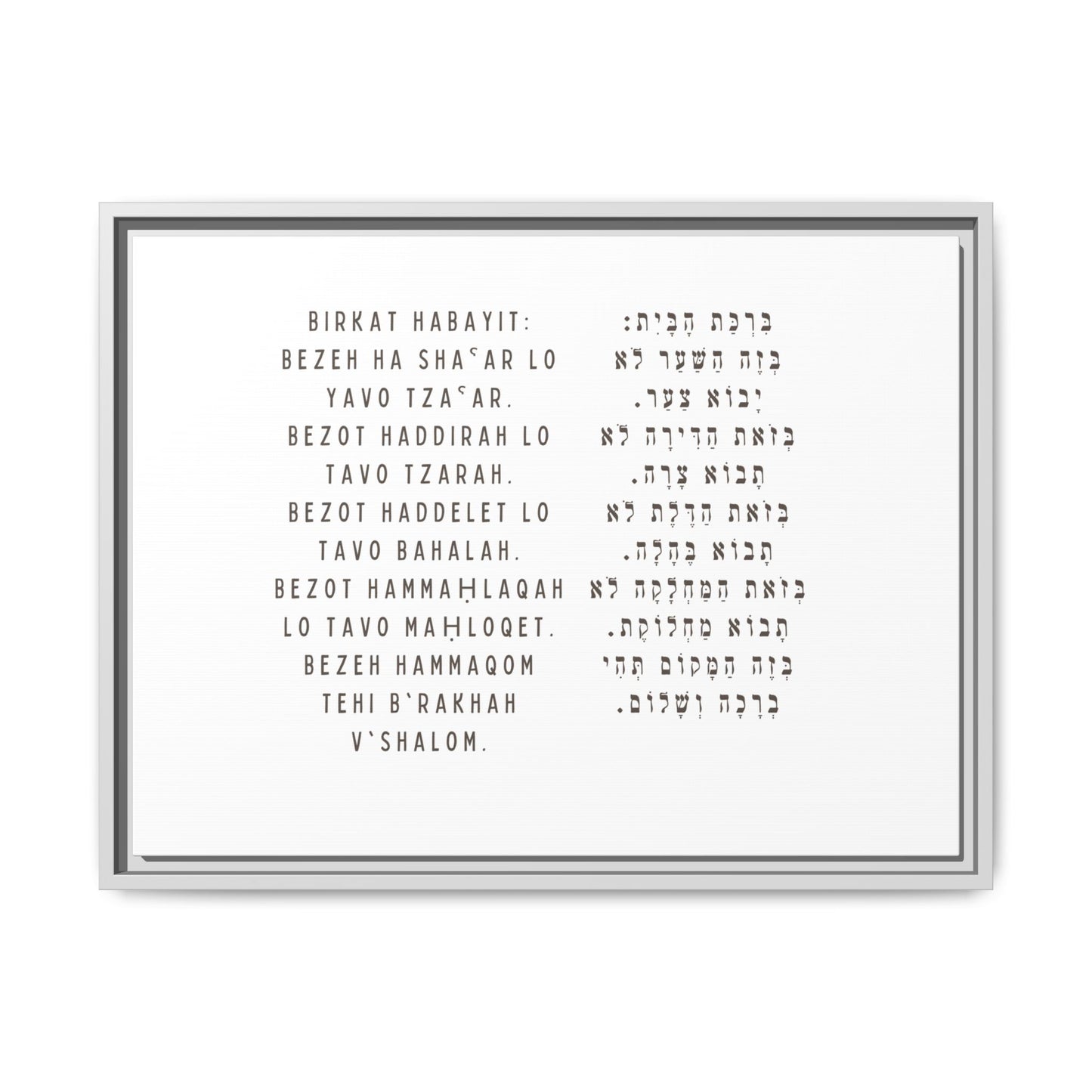 Framed Birchat HaBayit - Jewish Home Blessing Wall Art