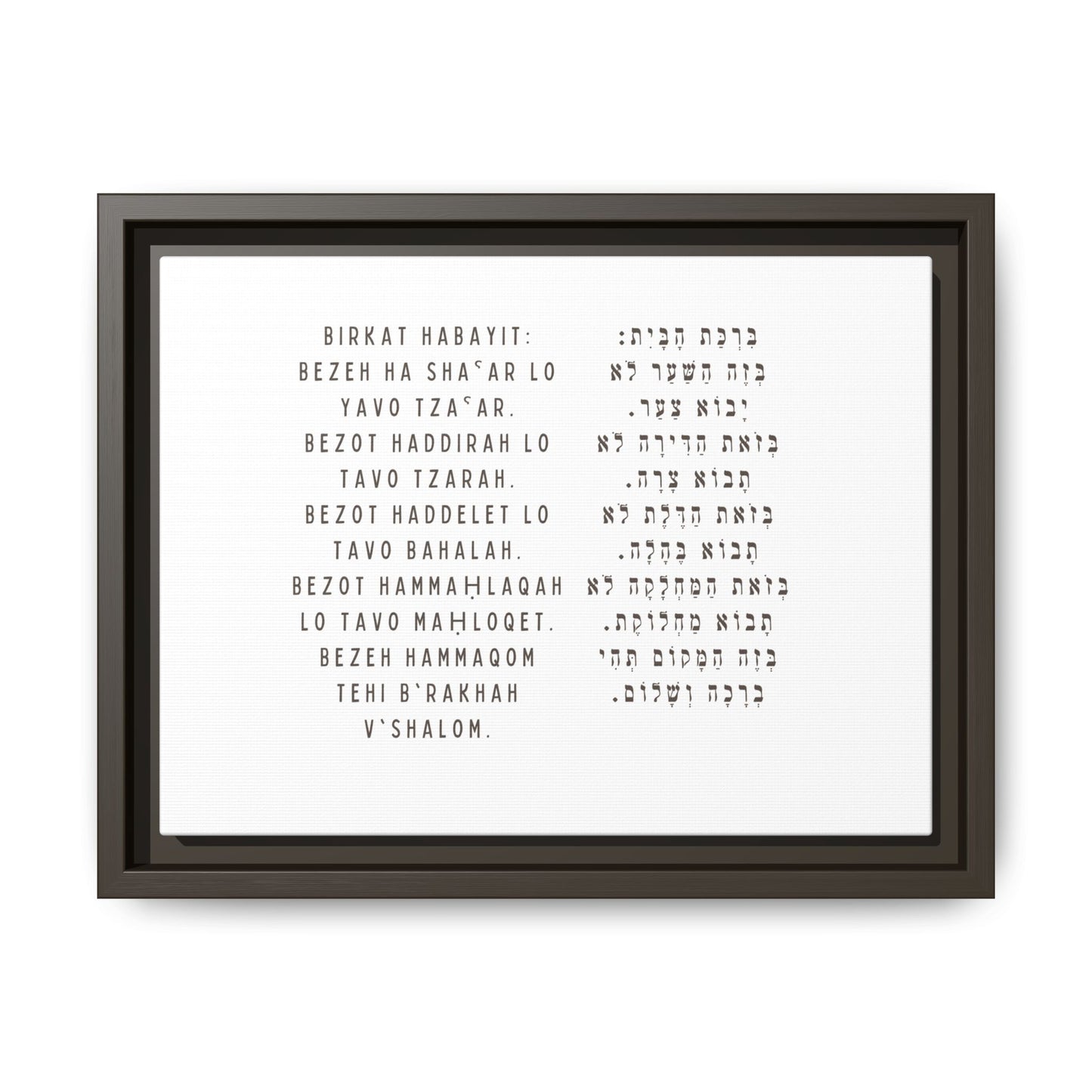 Framed Birchat HaBayit - Jewish Home Blessing Wall Art