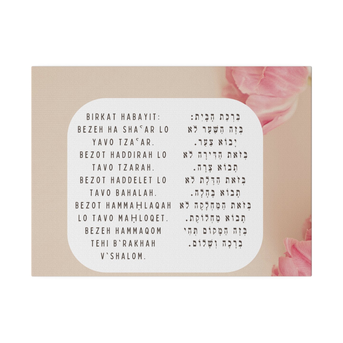 Birchat HaBayit Canvas Print - Jewish Home Blessing