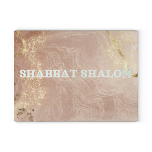 Shabbat Shalom Glass Cutting / Challah Board