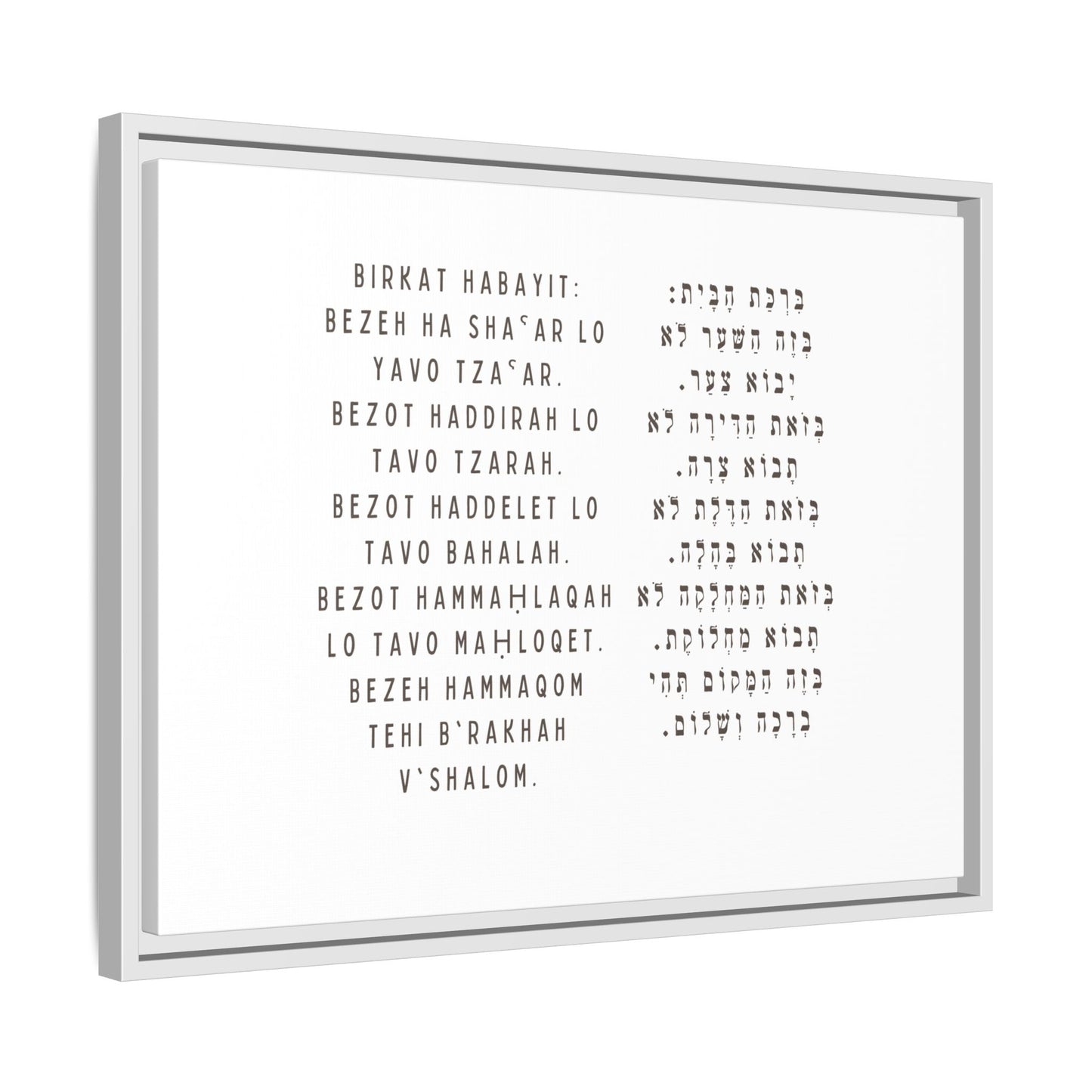 Framed Birchat HaBayit - Jewish Home Blessing Wall Art