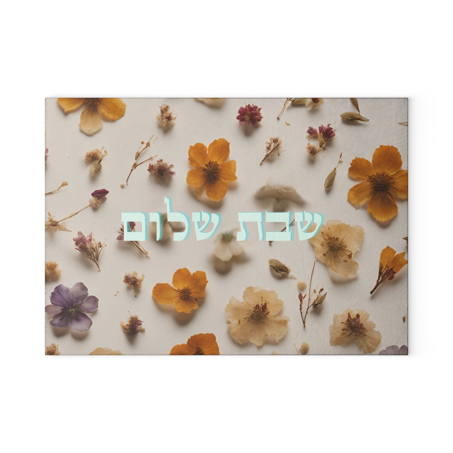 Shabbat Shalom Glass Cutting Board