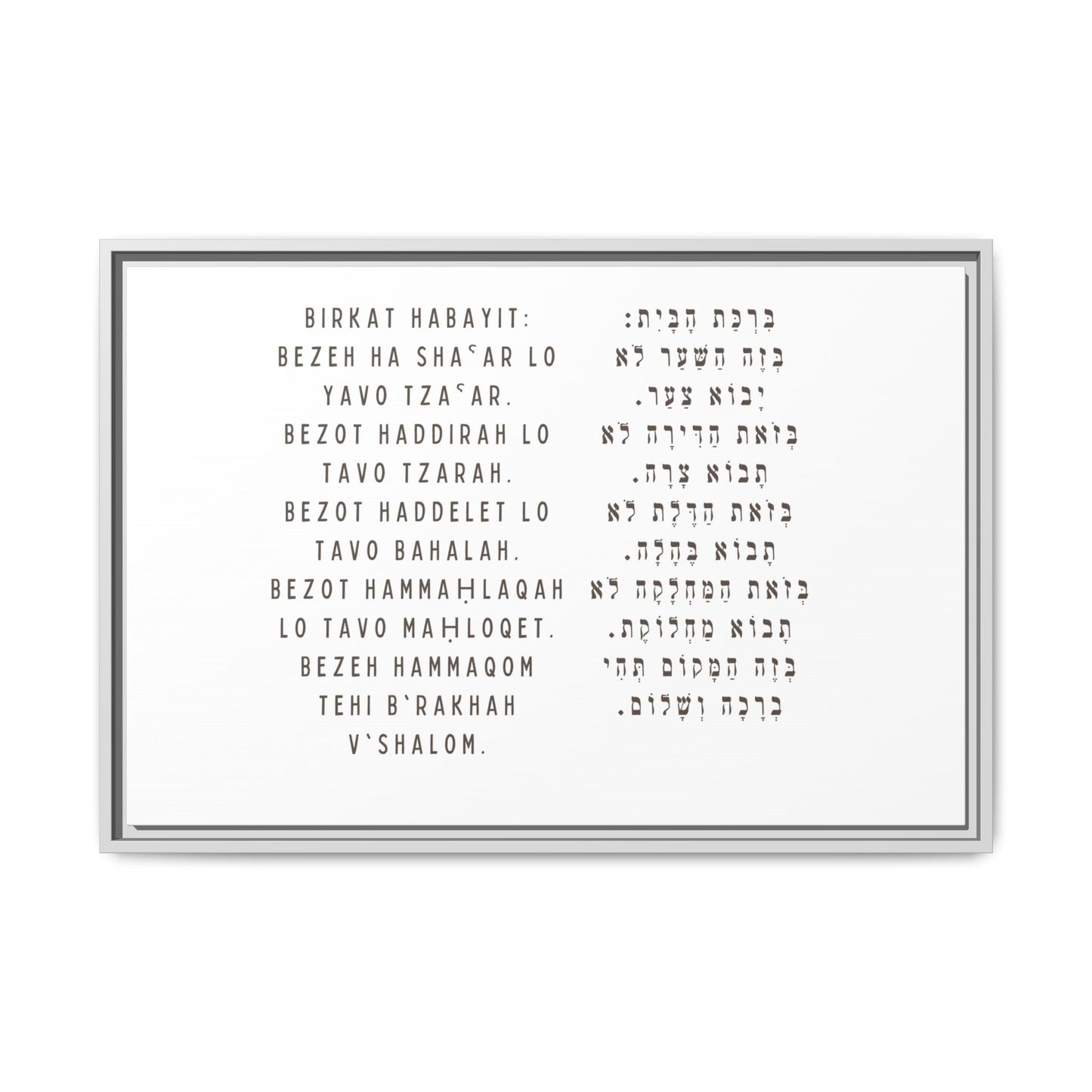 Framed Birchat HaBayit - Jewish Home Blessing Wall Art