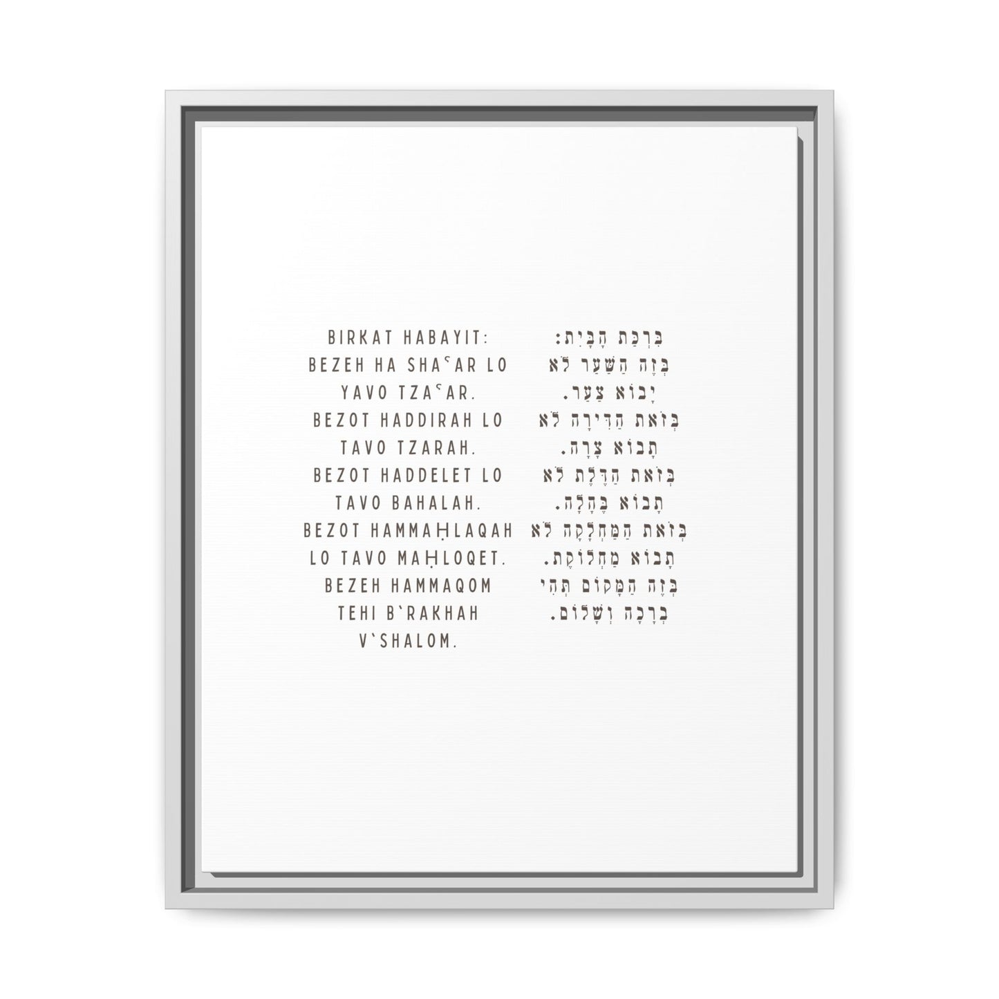 Framed Birchat HaBayit - Jewish Home Blessing Wall Art