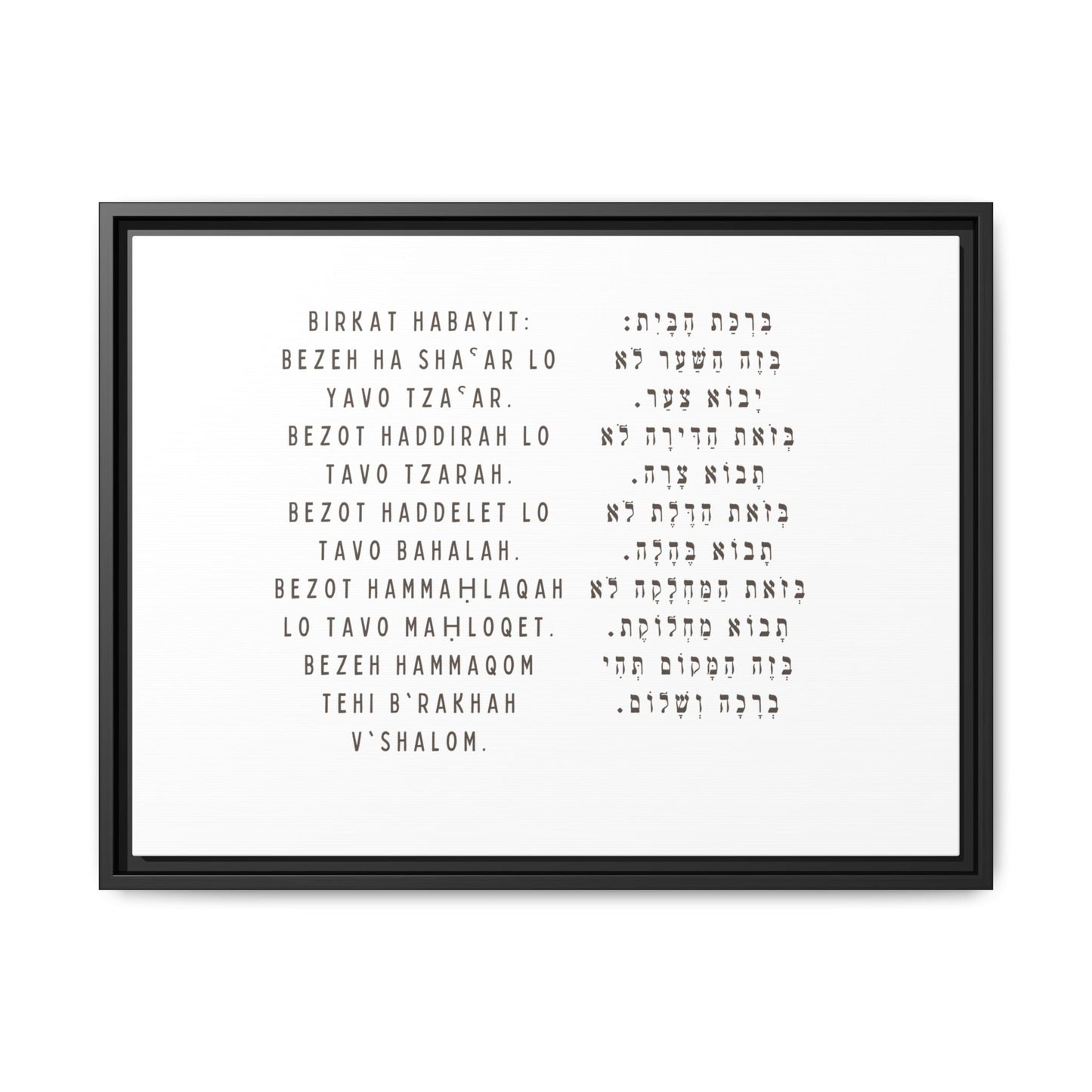 Framed Birchat HaBayit - Jewish Home Blessing Wall Art