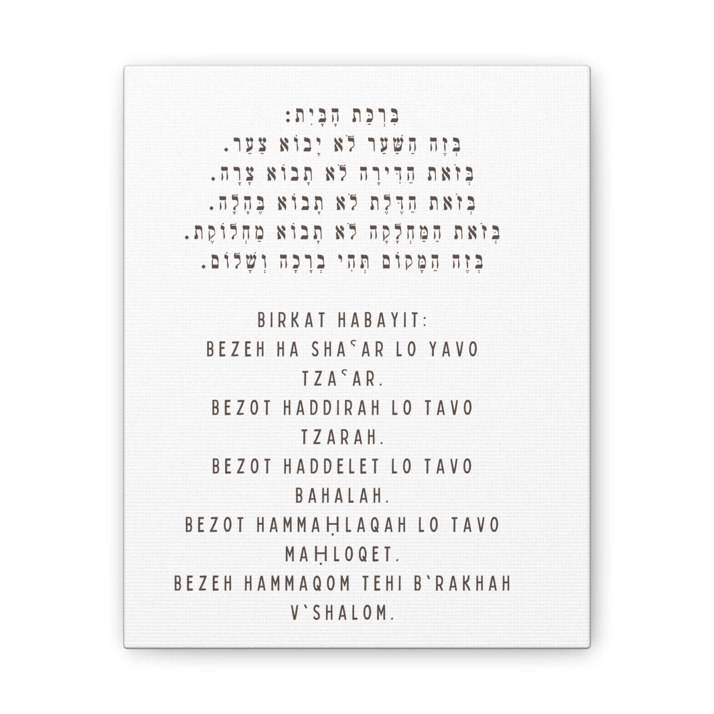 Birchat HaBayit Canvas Print - Jewish Home Blessing