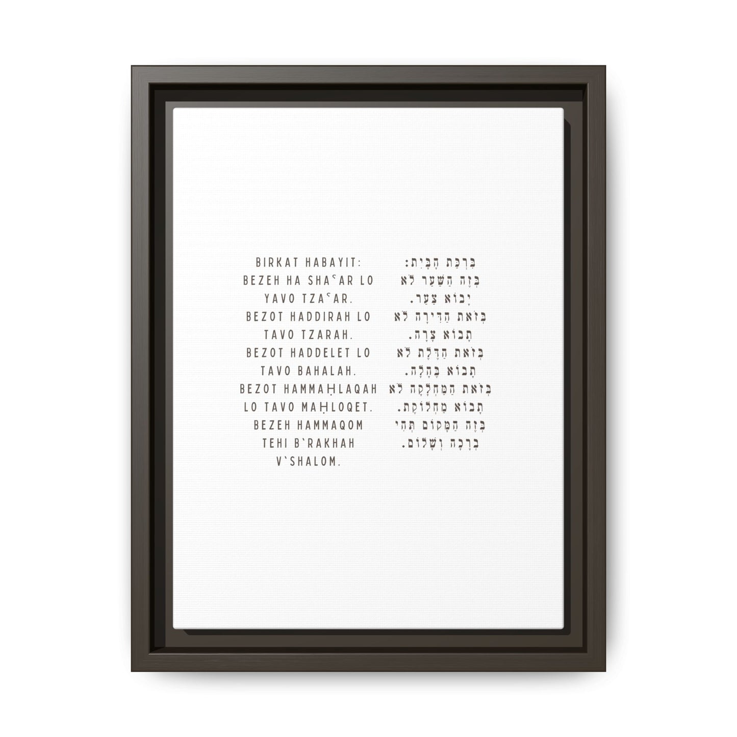 Framed Birchat HaBayit - Jewish Home Blessing Wall Art