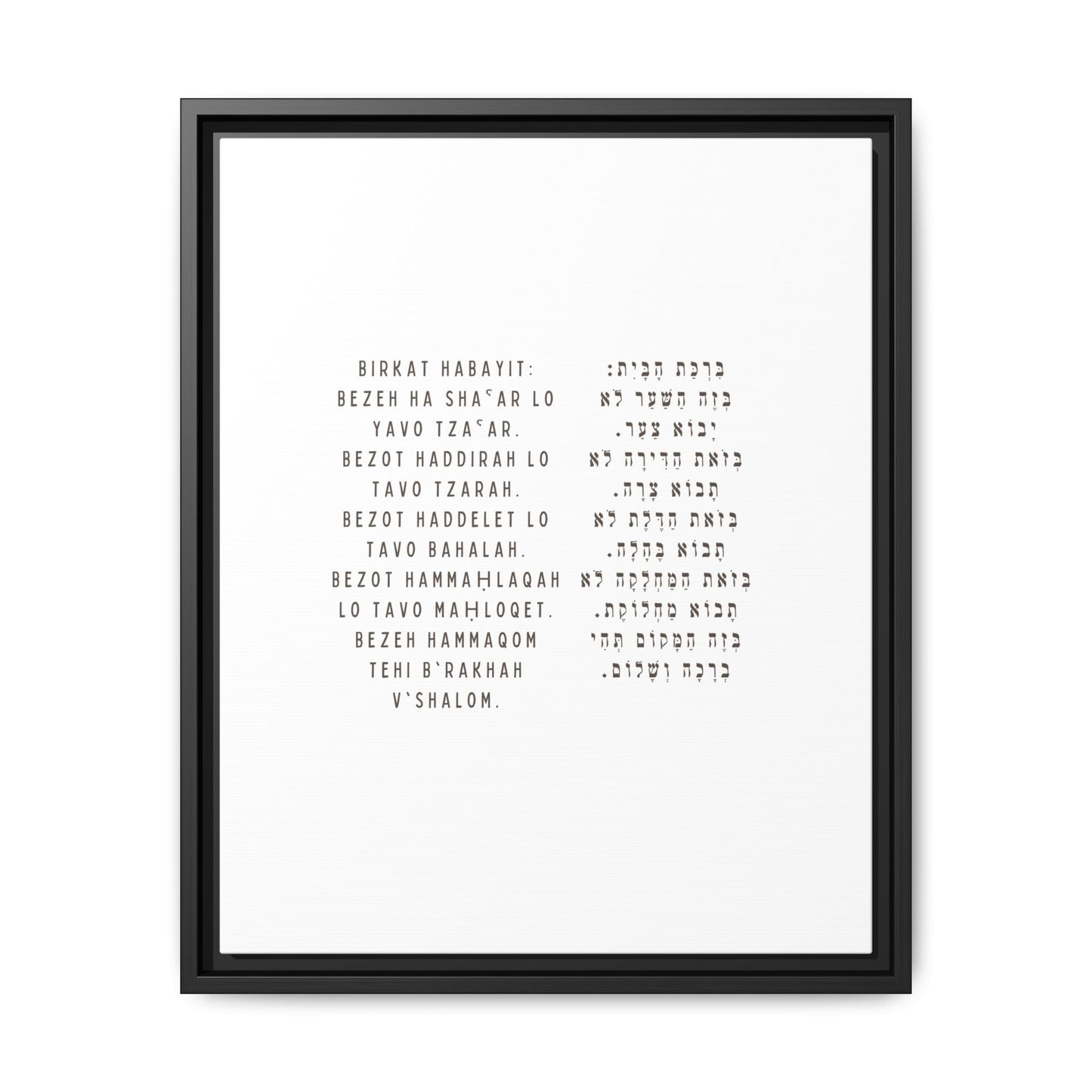 Framed Birchat HaBayit - Jewish Home Blessing Wall Art