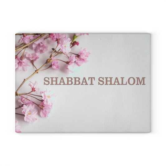 Shabbat Shalom Glass Cutting Board