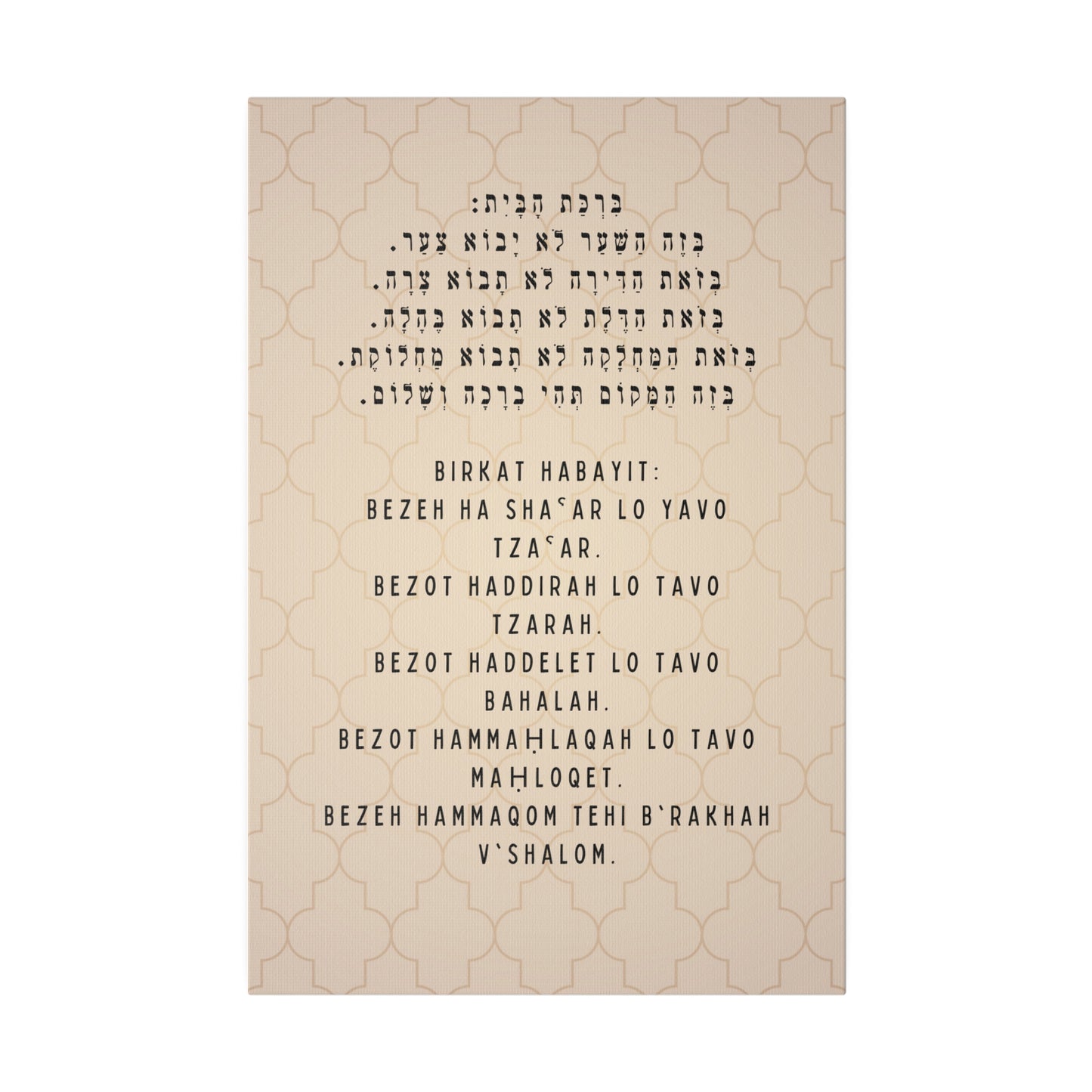 Birchat HaBayit Canvas Print - Jewish Home Blessing