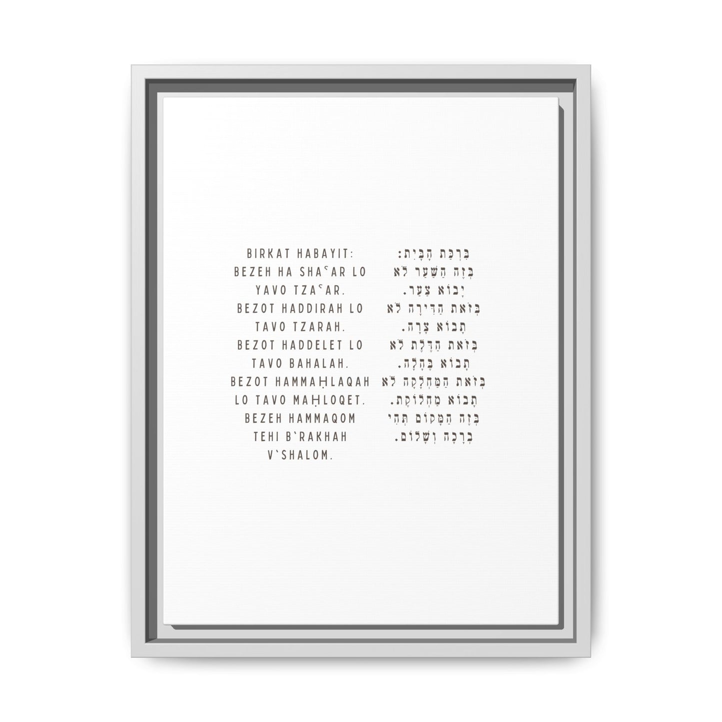 Framed Birchat HaBayit - Jewish Home Blessing Wall Art