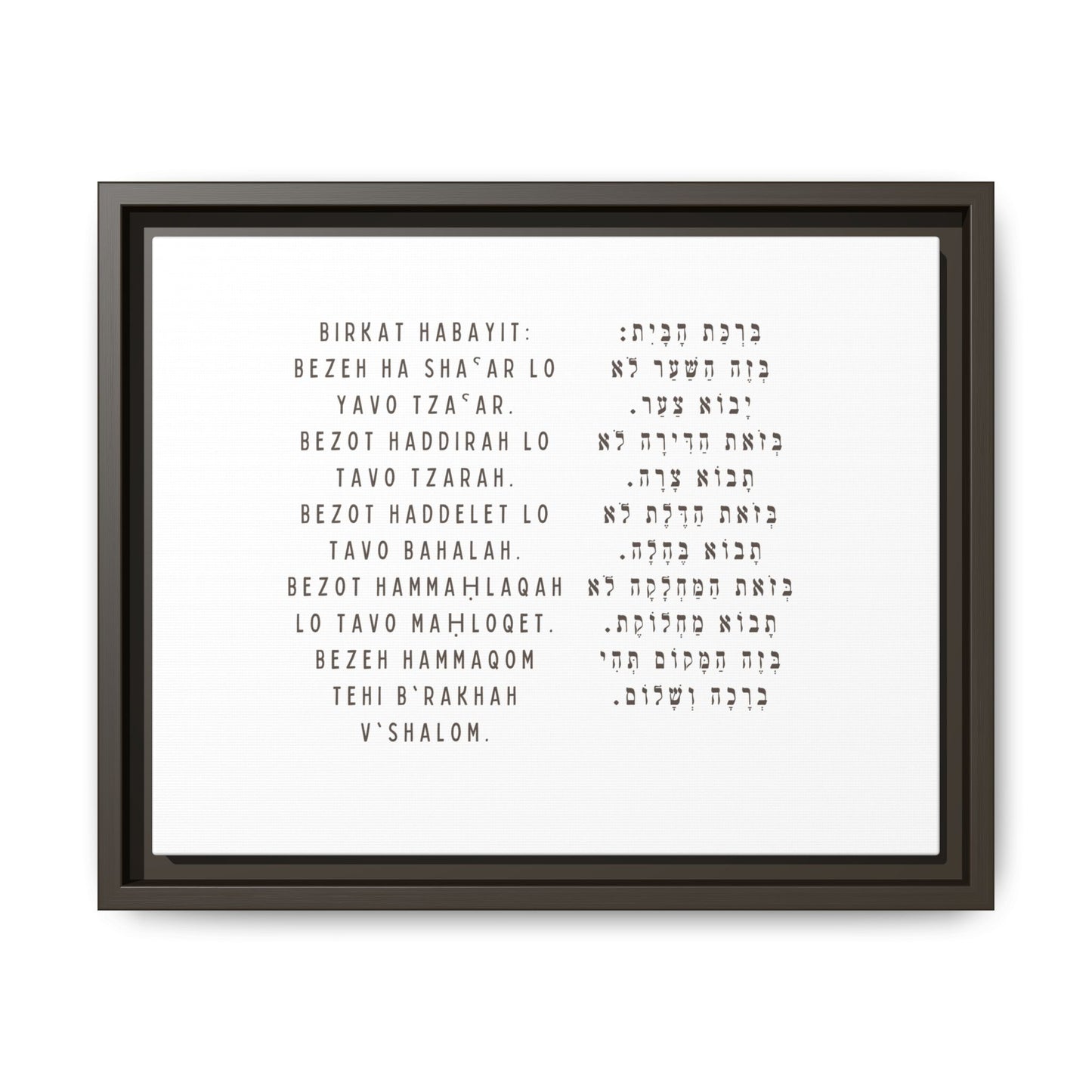 Framed Birchat HaBayit - Jewish Home Blessing Wall Art