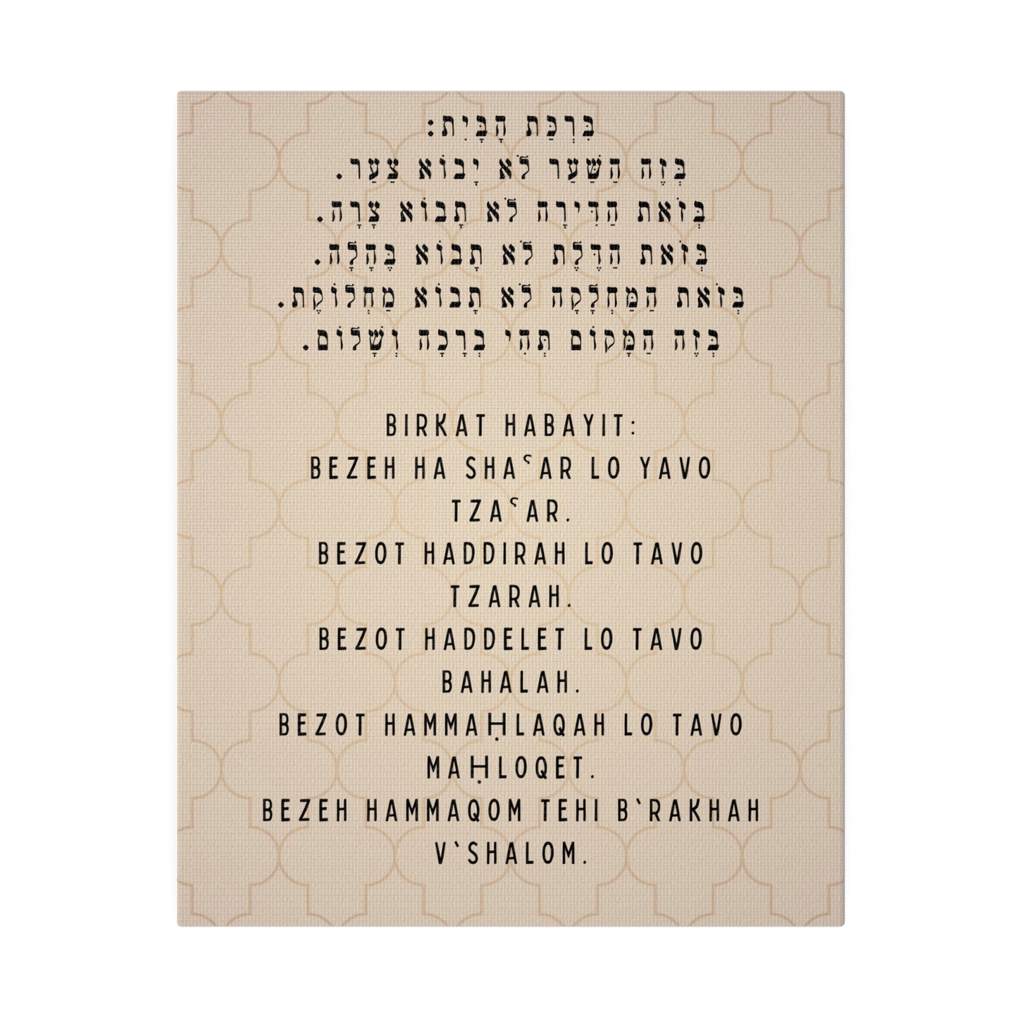 Birchat HaBayit Canvas Print - Jewish Home Blessing