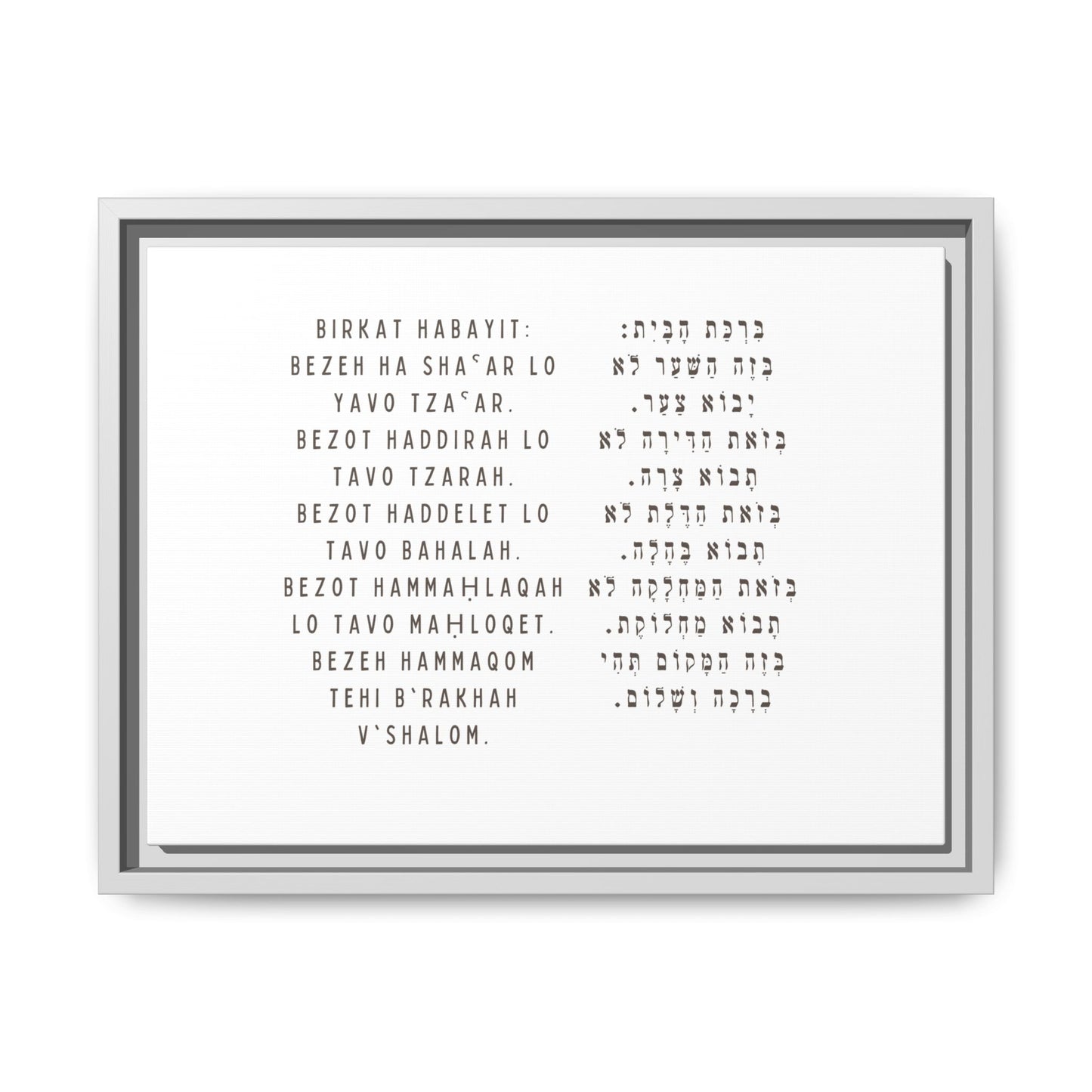 Framed Birchat HaBayit - Jewish Home Blessing Wall Art