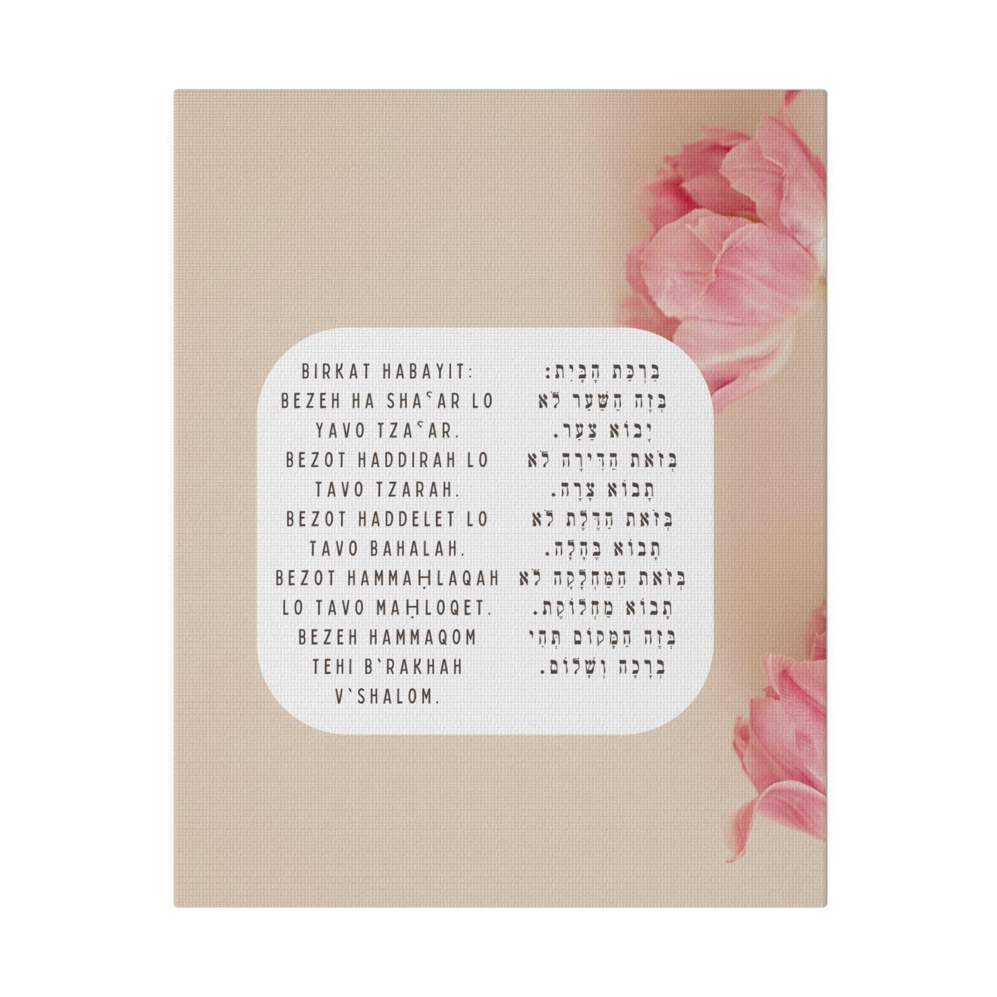 Birchat HaBayit Canvas Print - Jewish Home Blessing