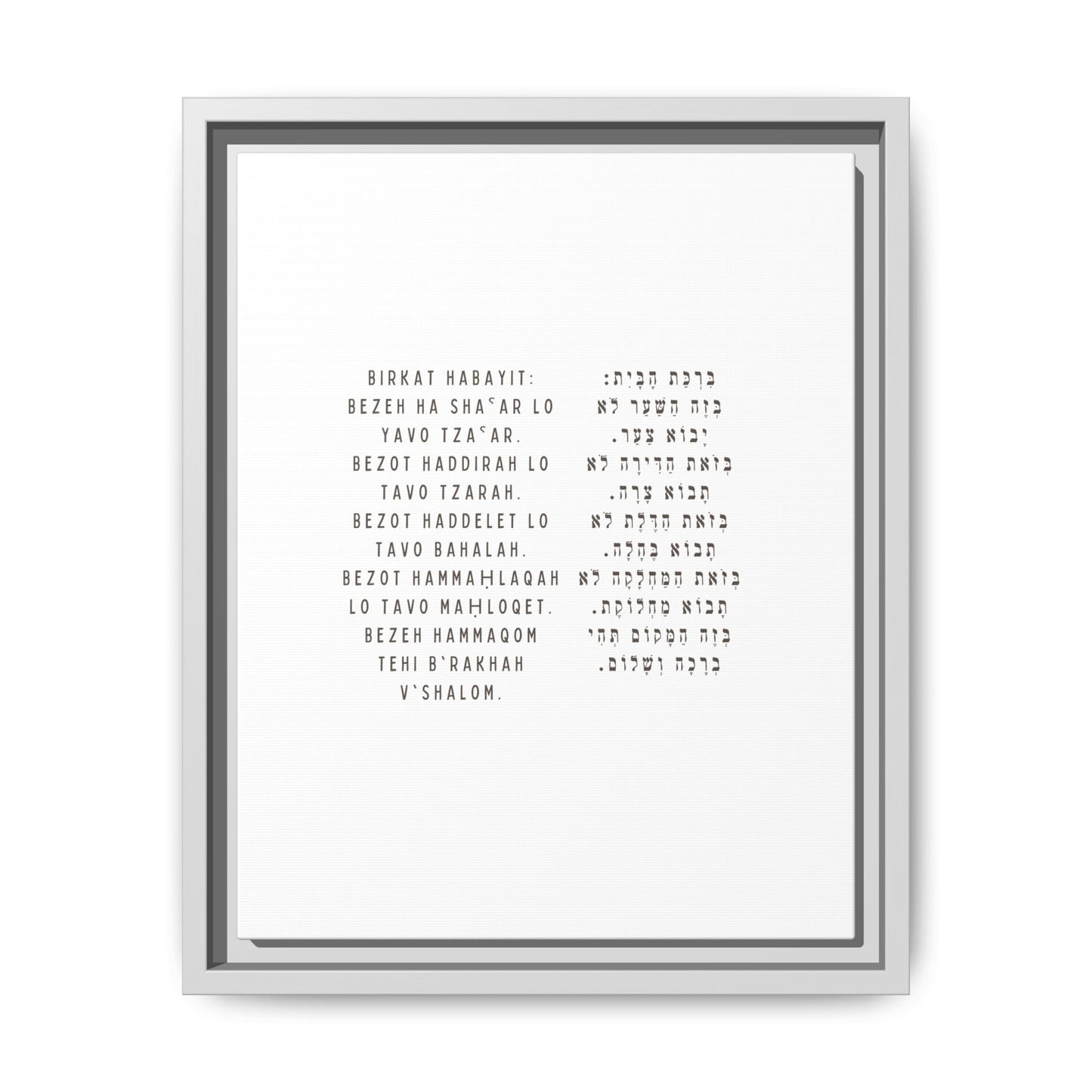 Framed Birchat HaBayit - Jewish Home Blessing Wall Art