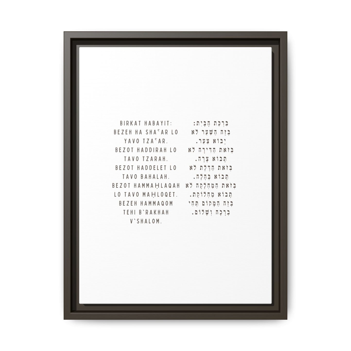 Framed Birchat HaBayit - Jewish Home Blessing Wall Art