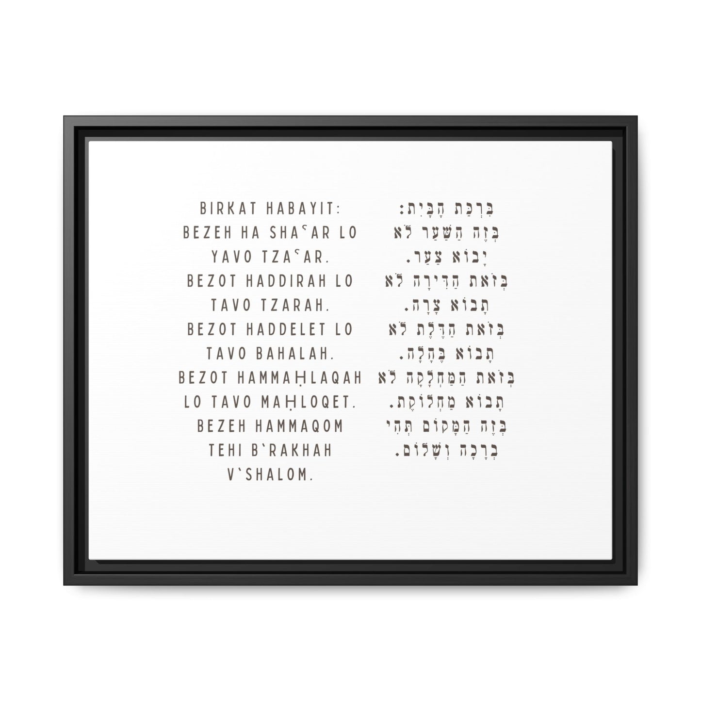 Framed Birchat HaBayit - Jewish Home Blessing Wall Art