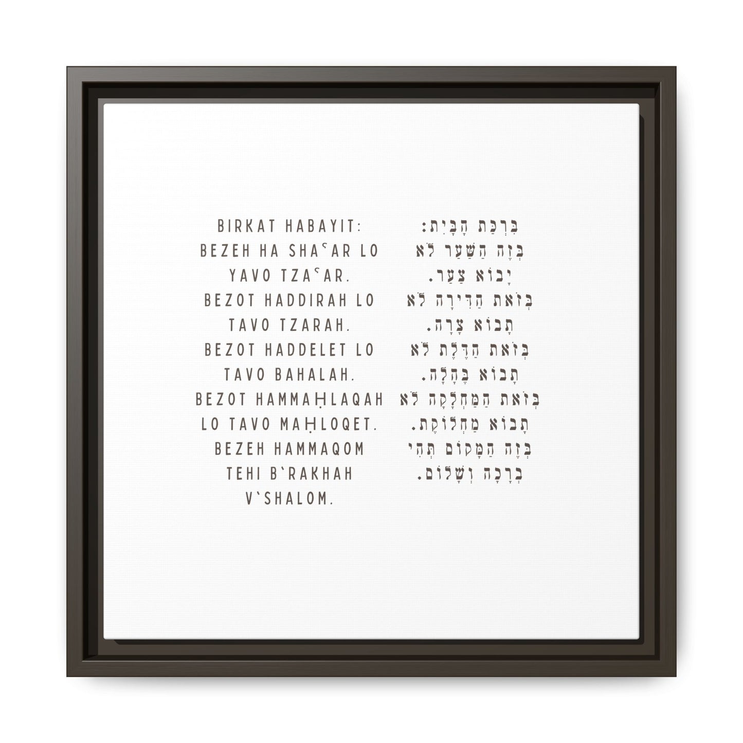 Framed Birchat HaBayit - Jewish Home Blessing Wall Art