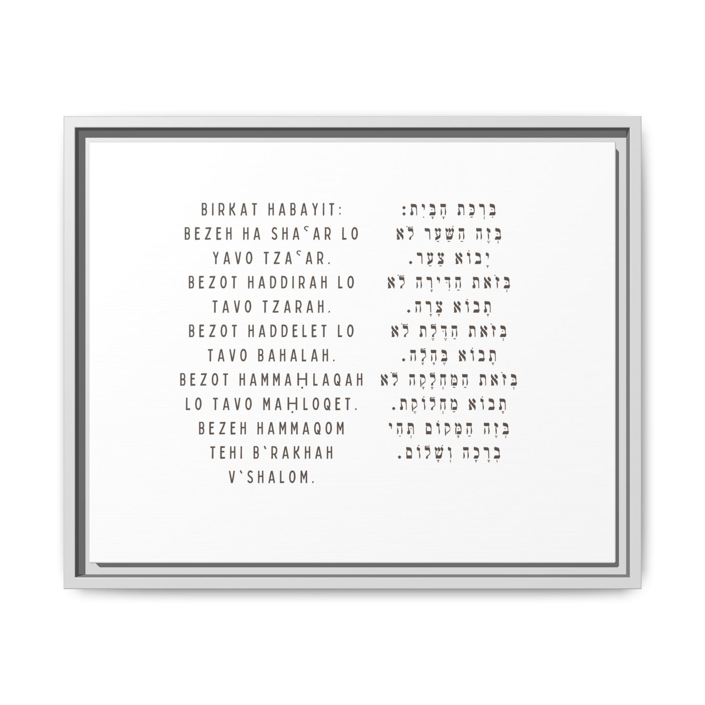 Framed Birchat HaBayit - Jewish Home Blessing Wall Art