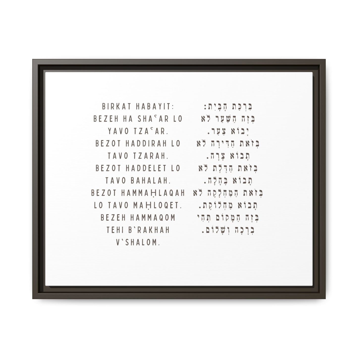 Framed Birchat HaBayit - Jewish Home Blessing Wall Art